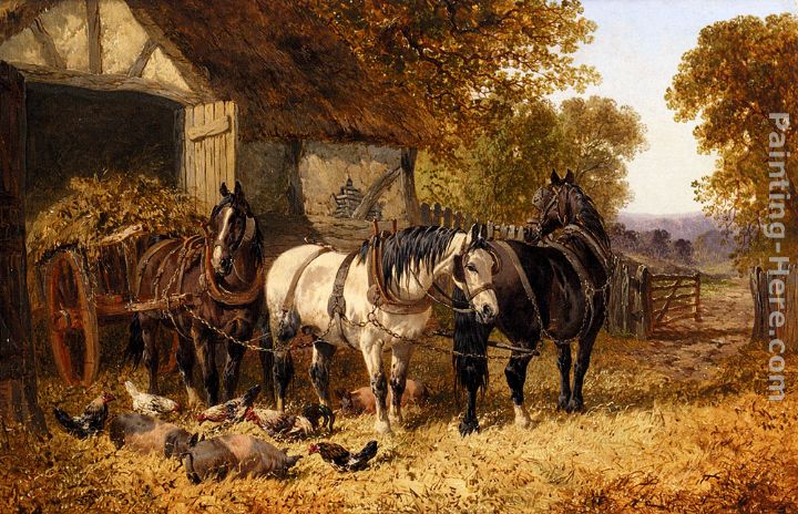 The Hay Cart painting - John Frederick Herring, Jnr The Hay Cart art painting